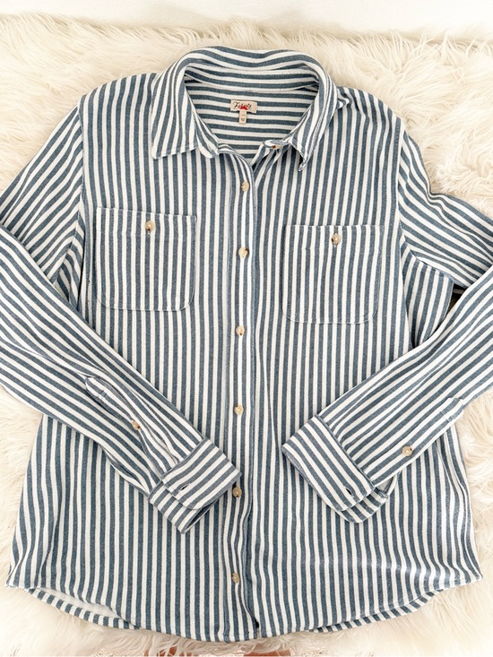 Faherty Tops - Faherty Blue & White Striped Button-Down Shirt